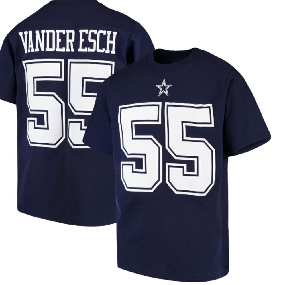 🆕Dallas Cowboys Youth Leighton Vander Esch #55 Navy T-Shirt, Youth L
